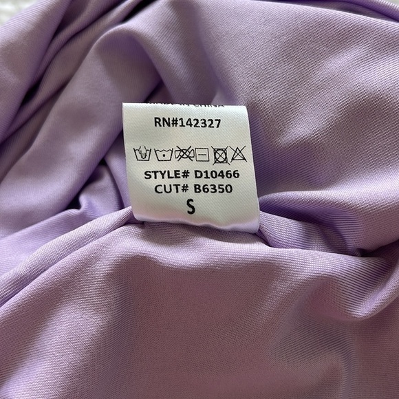 NWT Blanc Clothing Strappy Cutout Bodycon Ruched MIDI Dress Size Small Lavender - Picture 13 of 17